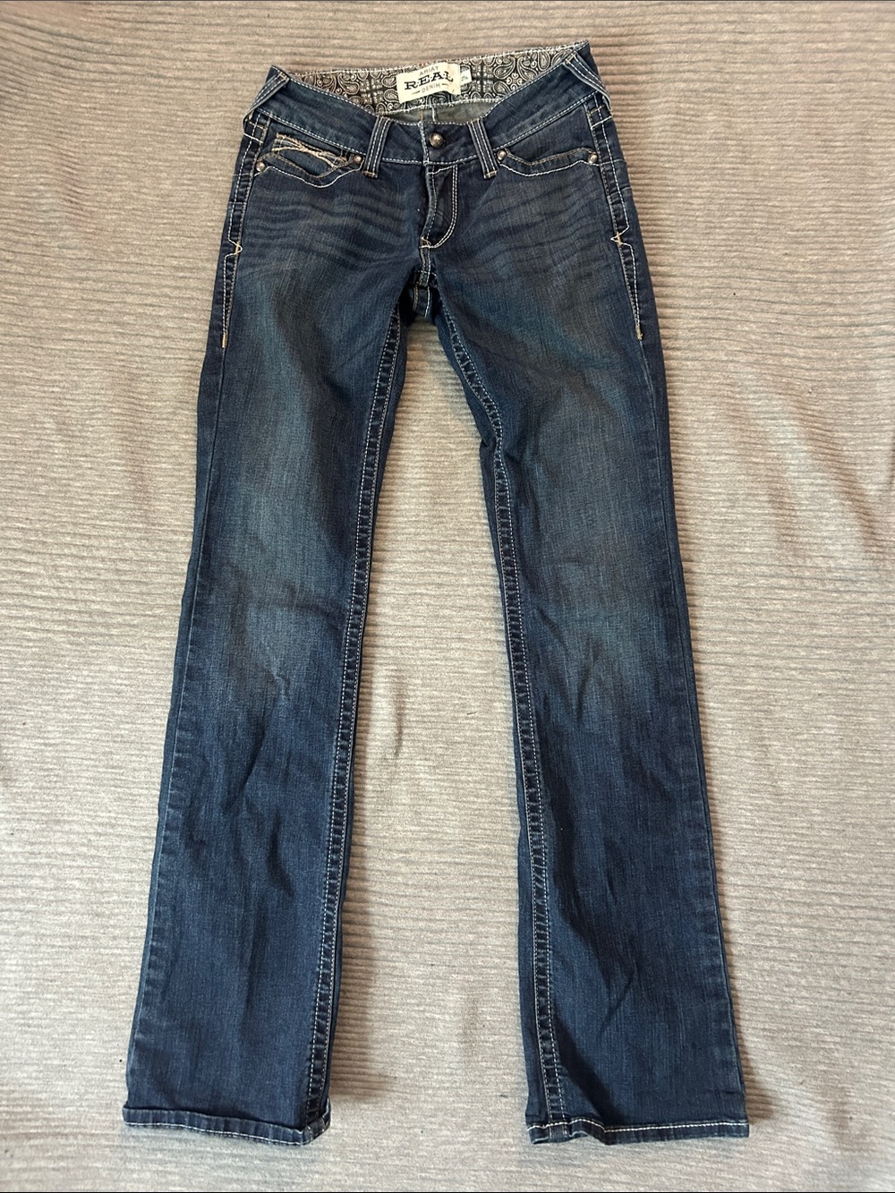 27 XL Ariat Women's Boot Cut Jeans in Dark Blue Wash